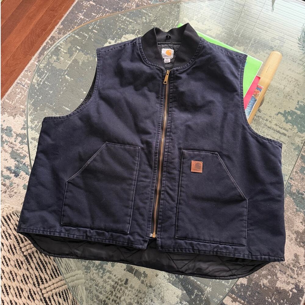 Carhartt Midnight Blue Quilted Work Wear Vest V02-MDT